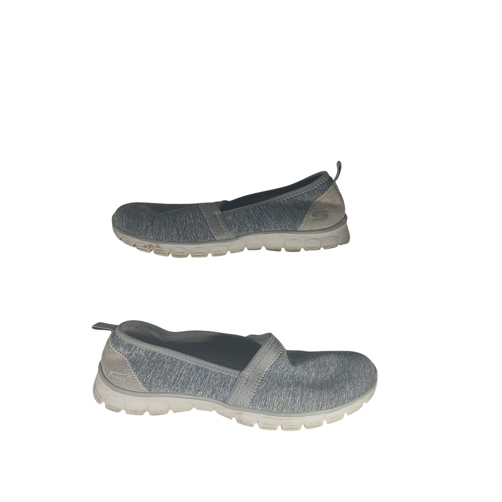 Skechers Slip On Sneaker 7.5 Grey Memory Foam Walking Casual 23436